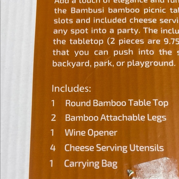 Natural Bamboo Picnic Table - Picture 6 of 6